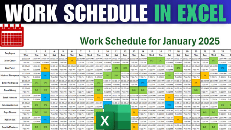 How to Create a Simple Work Schedule in Excel